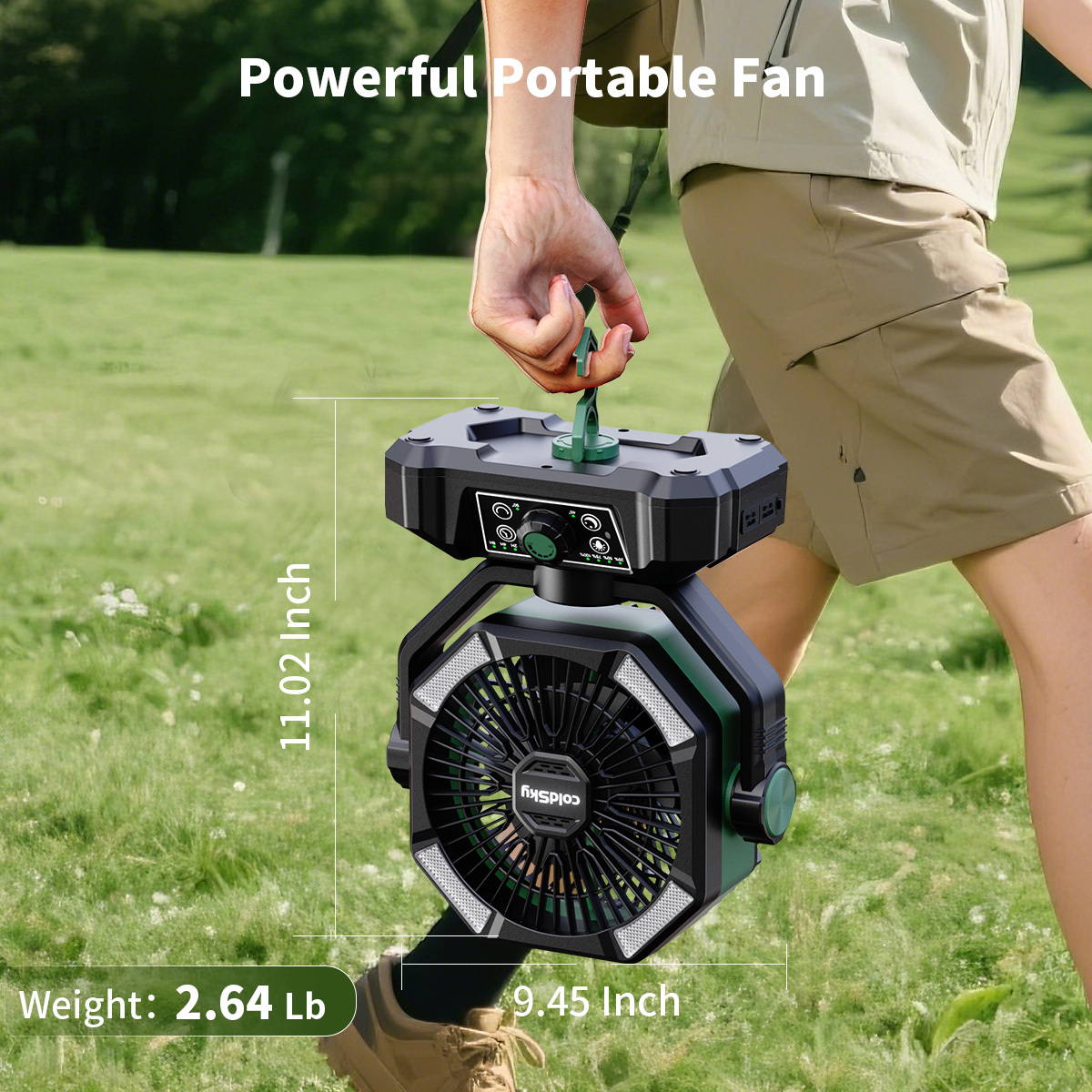 Ventilador recargable con luz y control remoto – Envío a Cuba - Imagen 4