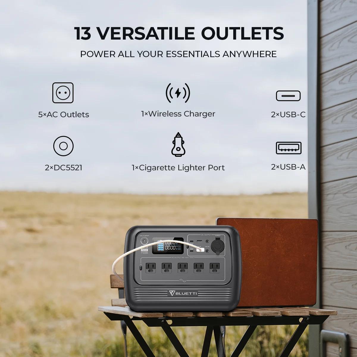 Generador Solar Portátil BLUETTI PS54 – 537Wh, 700W de Salida, Ideal para Camping y Apagones en Cuba - Imagen 12
