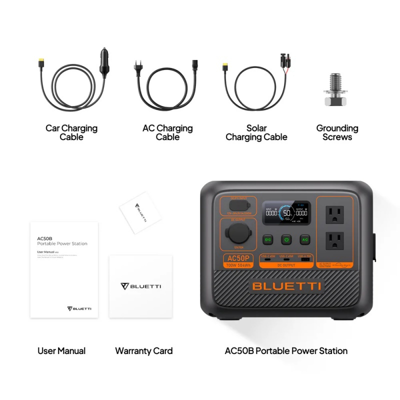 BLUETTI Portable Power Station AC50P, 504Wh LiFePO4 Battery Backup, 700W AC Outlets, Solar Generator for Camping, Emergency, Travel - Imagen 7