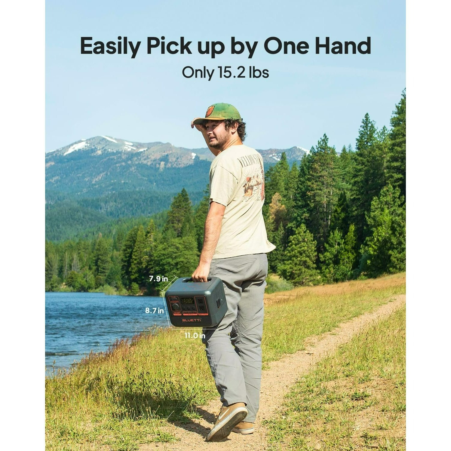 BLUETTI Portable Power Station AC50P, 504Wh LiFePO4 Battery Backup, 700W AC Outlets, Solar Generator for Camping, Emergency, Travel - Imagen 3