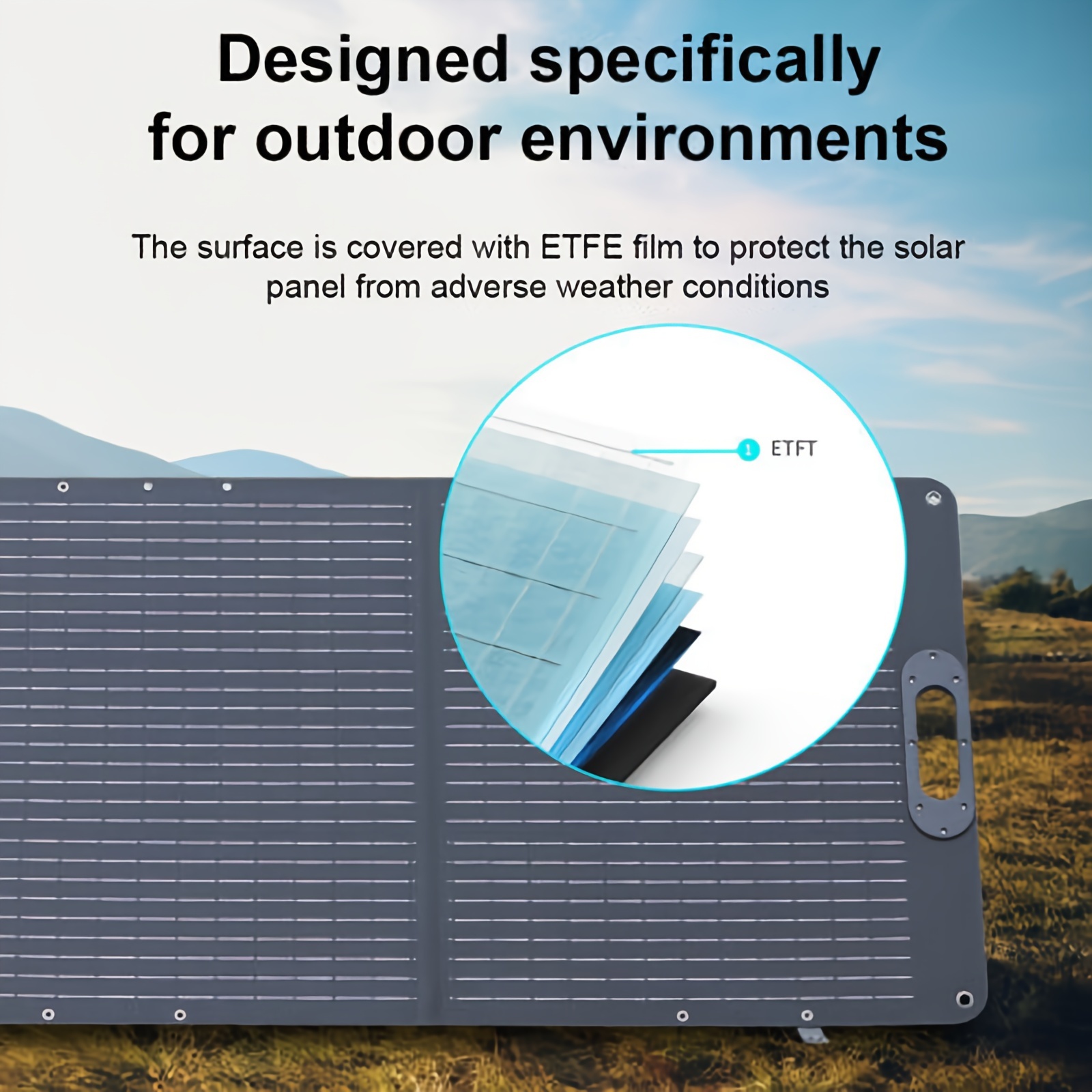 CTOLITY Panel Solar Portátil 100W / 200W / 400W – Plegable y Compatible con Estaciones de Energía, para Camping, RV, Emergencias y Apagones - Imagen 6