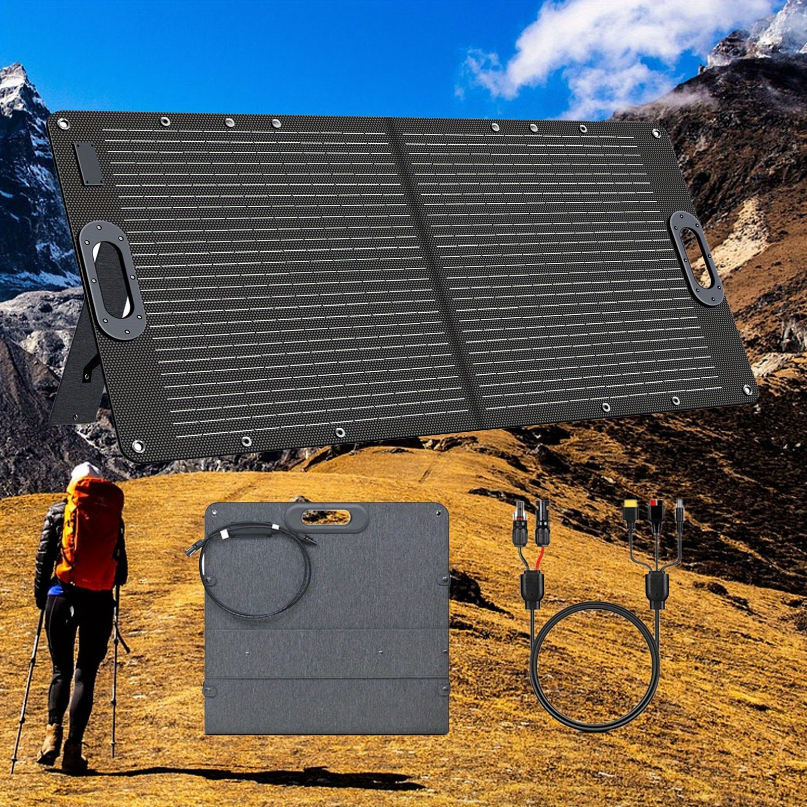 CTOLITY Panel Solar Portátil 100W / 200W / 400W – Plegable y Compatible con Estaciones de Energía, para Camping, RV, Emergencias y Apagones - Imagen 11