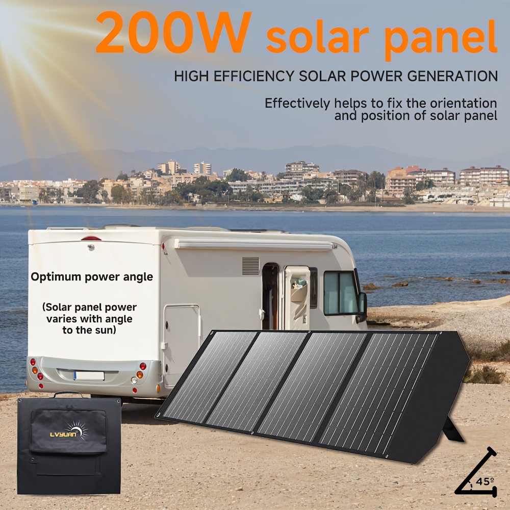 Panel Solar Portátil LVYUAN 120W / 200W – Alta Eficiencia Monocristalina, Plegable, 36V con Conector MC4 - Imagen 2