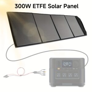 LVYUAN Panel Solar Plegable 120W / 300W – Monocristalino, Ultraligero, con Soporte Ajustable, Cargador Solar Portátil para Generadores, Camping y Apagones