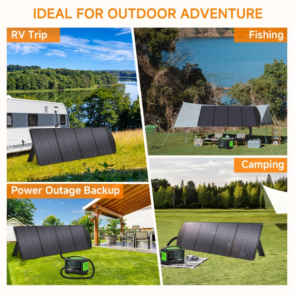 Panel Solar Portátil LVYUAN 120W / 200W – Alta Eficiencia Monocristalina, Plegable, 36V con Conector MC4 - Imagen 13