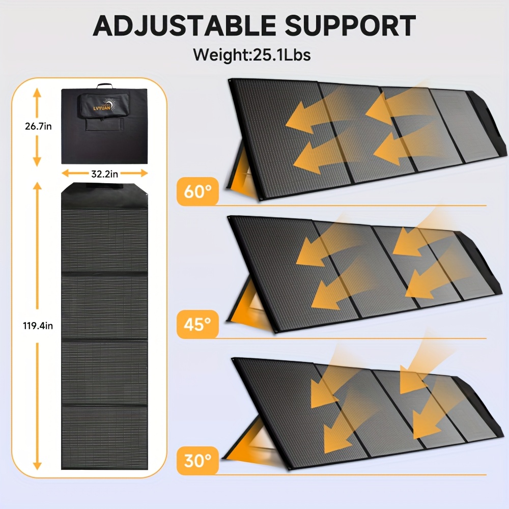 Panel Solar Plegable LVYUAN 200W/400W – Monocristalino, Ultraligero y Portátil para Emergencias y Energía en Cuba - Imagen 7