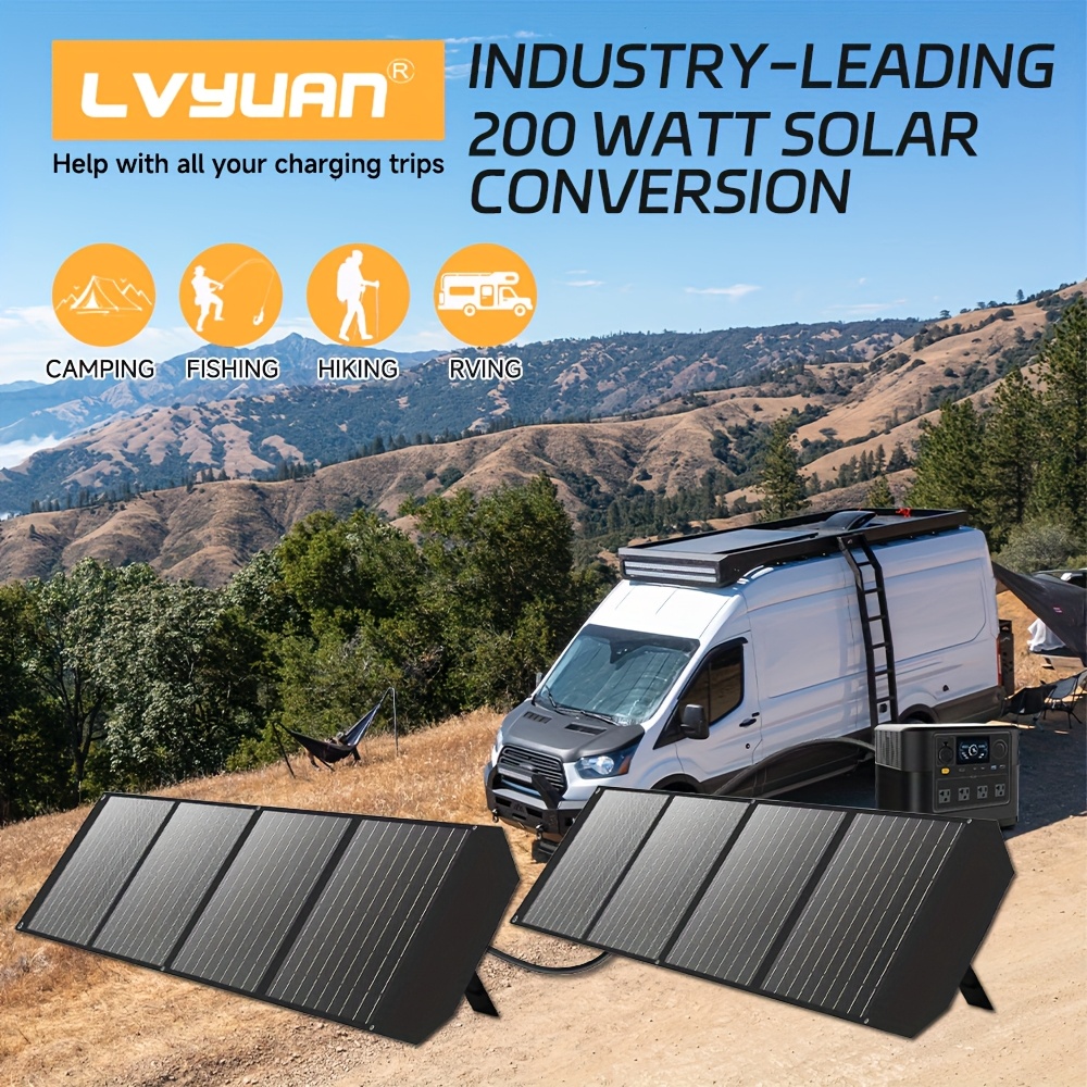 Panel Solar Plegable LVYUAN 200W/400W – Monocristalino, Ultraligero y Portátil para Emergencias y Energía en Cuba - Imagen 2
