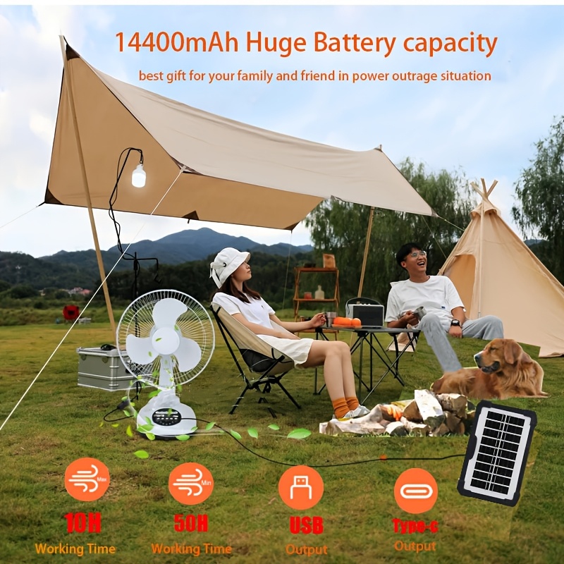 Ventilador solar portátil 12" con bombillas LED – Envío a Cuba - Imagen 8