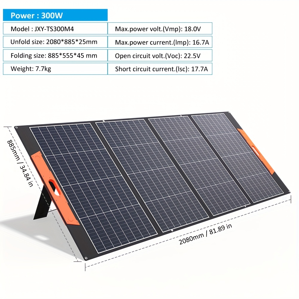 Panel Solar Portátil 300W Plegable – Cargador Solar de Alta Eficiencia para Teléfonos, Laptops y Uso en Apagones en Cuba - Imagen 2
