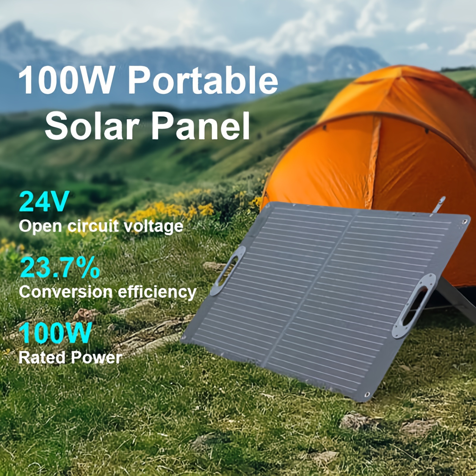 CTOLITY Panel Solar Portátil 100W / 200W / 400W – Plegable y Compatible con Estaciones de Energía, para Camping, RV, Emergencias y Apagones - Imagen 4