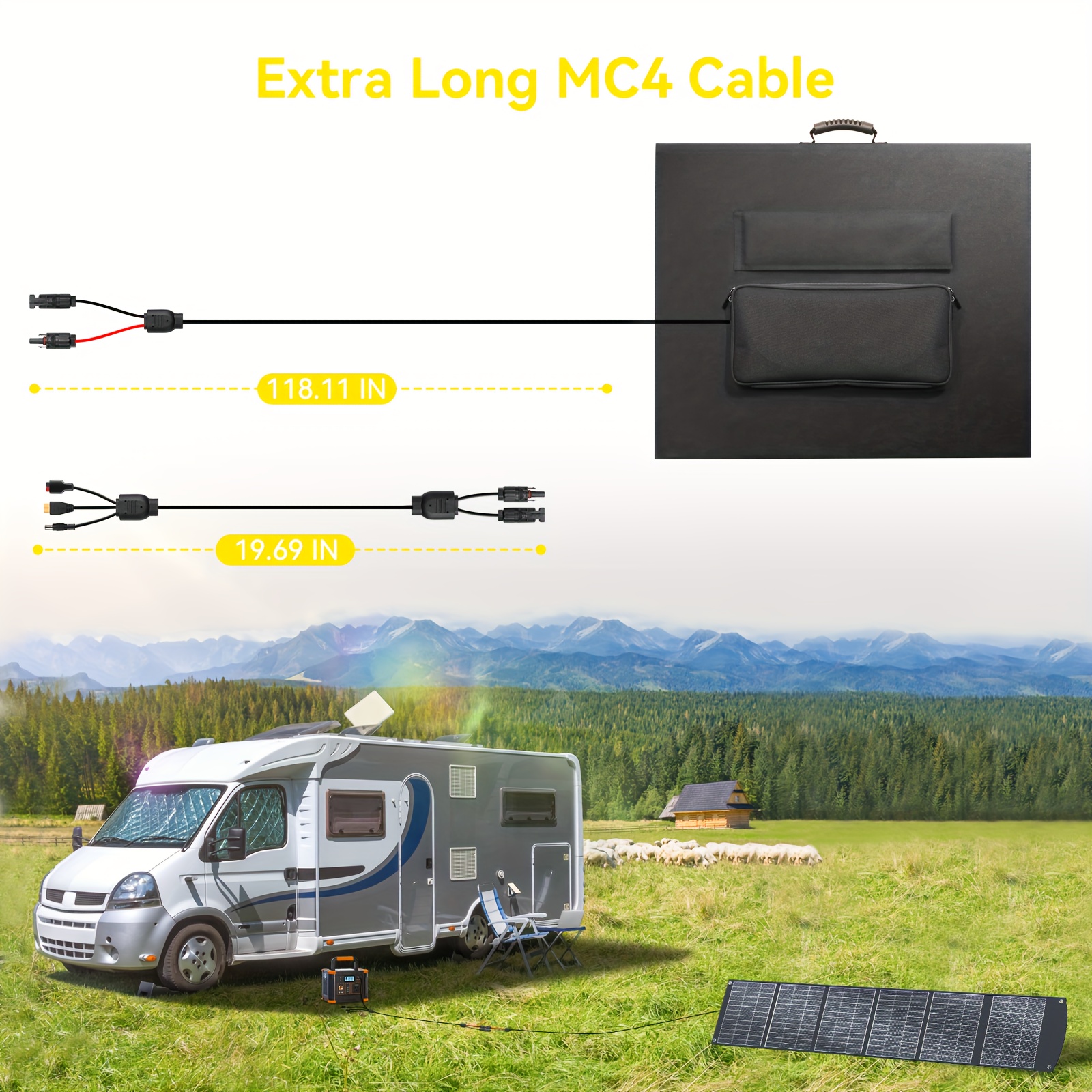 Panel Solar Ecosonique 400W Plegable – Cargador Solar Ultra Portátil para Apagones, Camping, RV y Aventuras Off-Grid en Cuba - Imagen 2