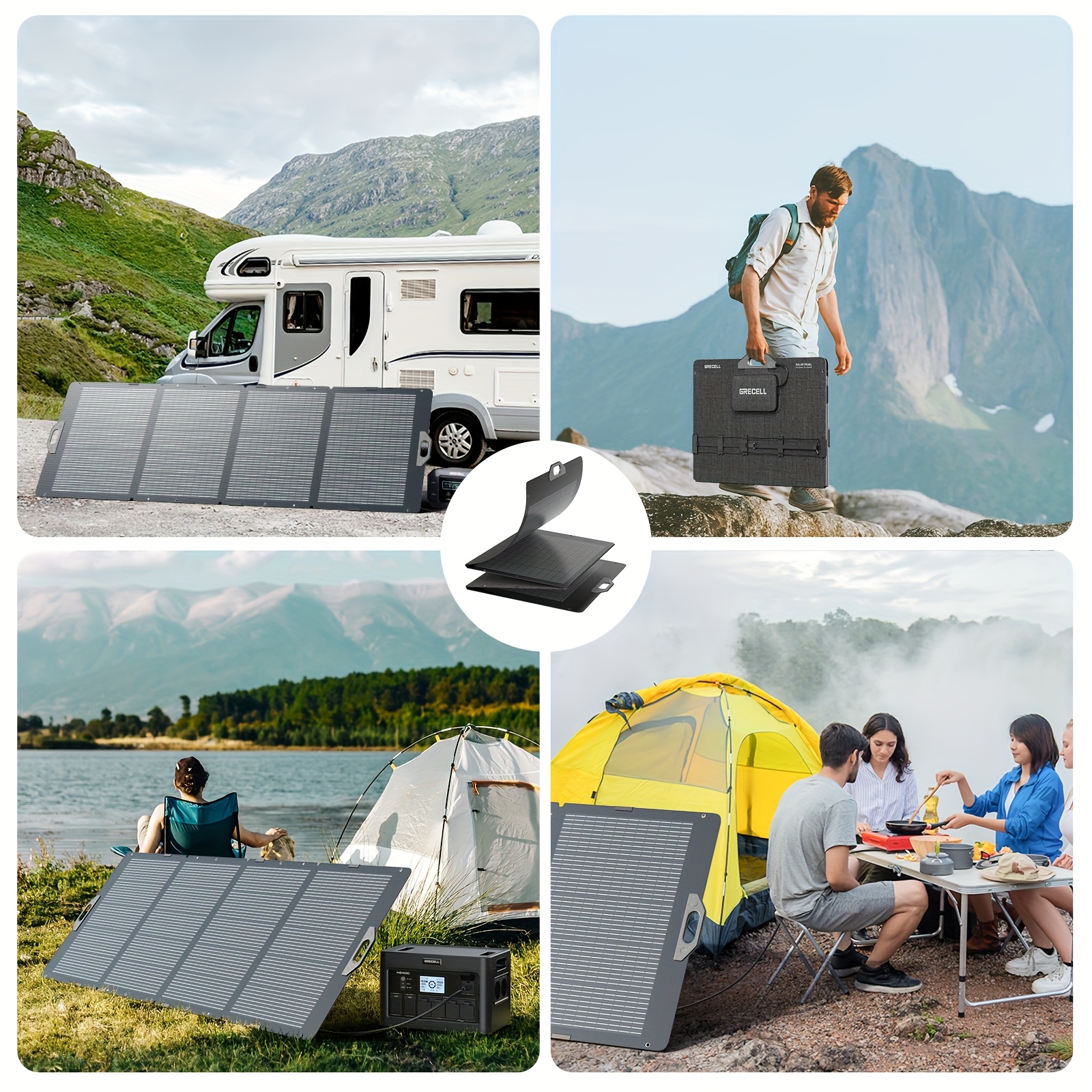 Panel Solar Plegable 349W – Cargador Solar de Alta Eficiencia con Salida XT60/Anderson para Generadores, Van y Apagones en Cuba - Imagen 5