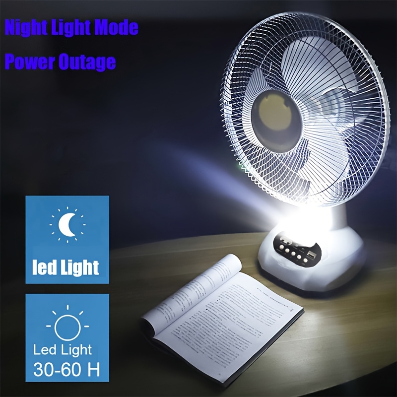 Ventilador solar portátil 12" con bombillas LED – Envío a Cuba - Imagen 3