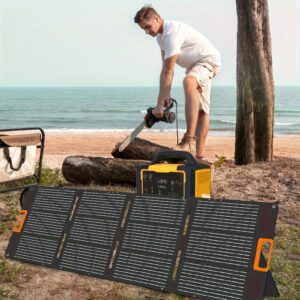 Panel Solar Plegable 100W / 200W – 23% Eficiencia, Ultraligero, Cargador Solar para Camping, Apagones, Barcos y RV