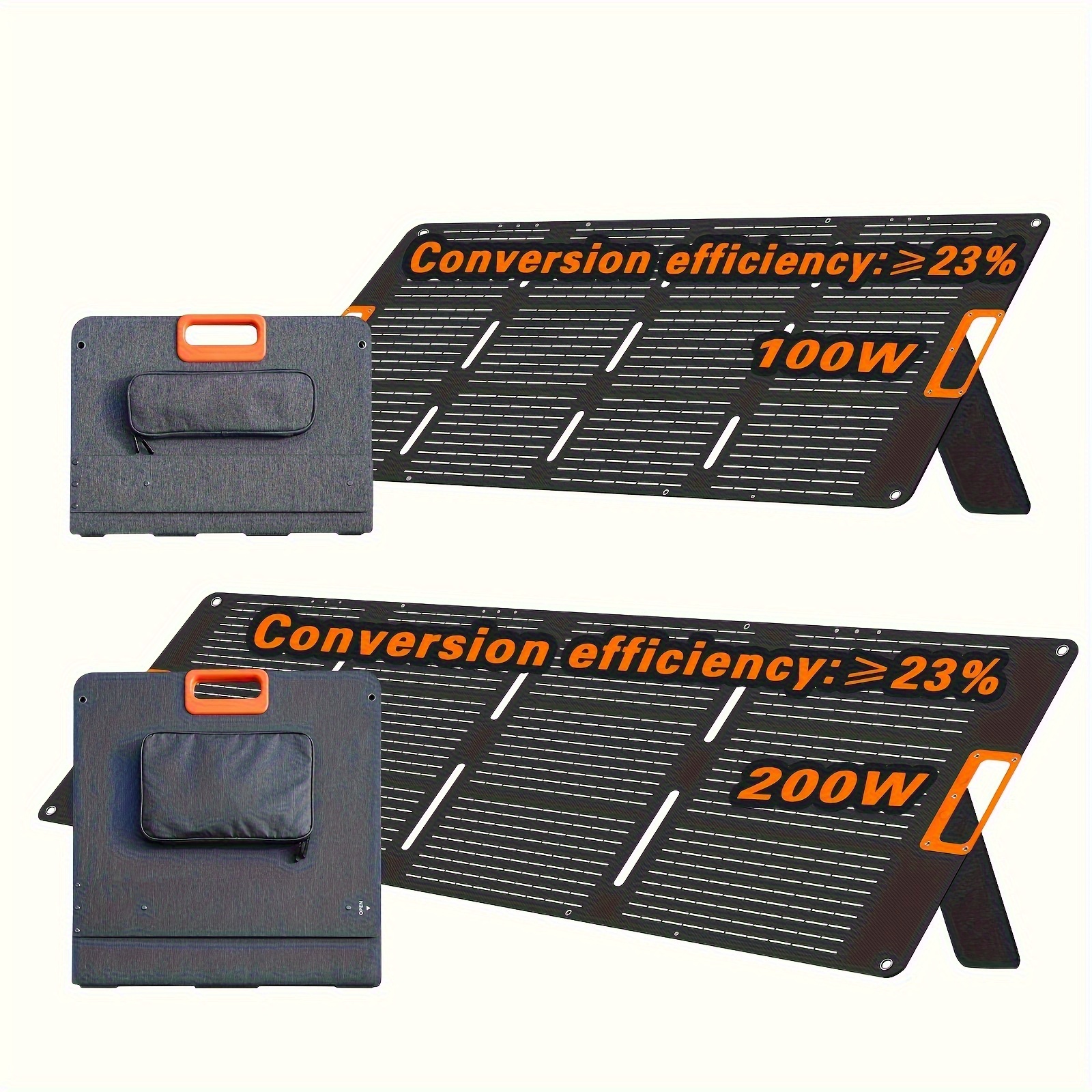 Panel Solar Plegable 100W / 200W – 23% Eficiencia, Ultraligero, Cargador Solar para Camping, Apagones, Barcos y RV - Imagen 2